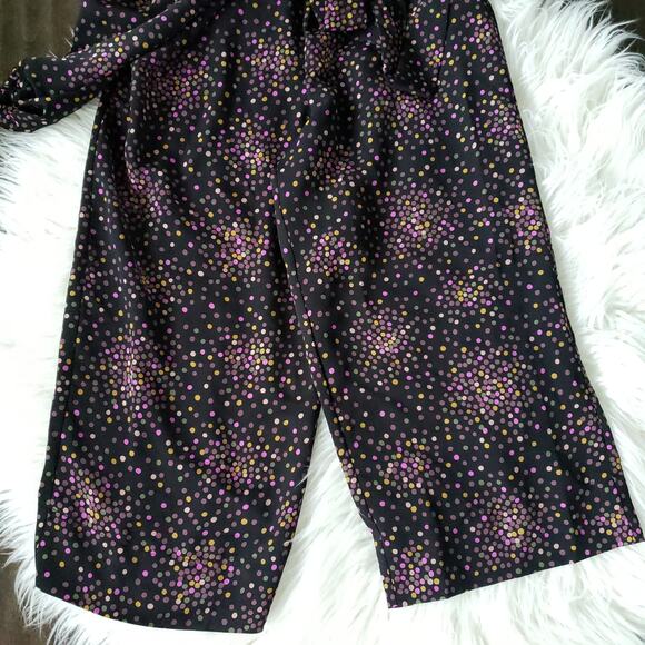 Kate Spade Disco Dots Jumpsuit Crepe V Neck Black Belted Wrap Crepe 8 - Picture 9 of 13